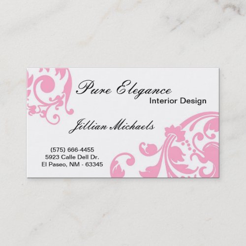 Interior Designer Damask Filigree Business Card