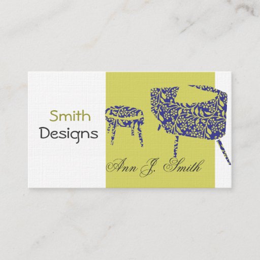 Customizable Modern Interior Design Business Card