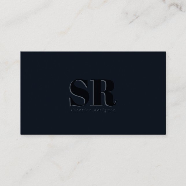  interior designer, deep navy   business card (Front)