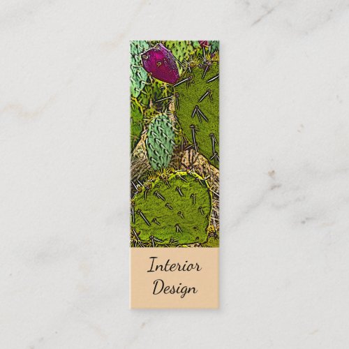Interior Designer Desert Botanical Succulent Mini Business Card
