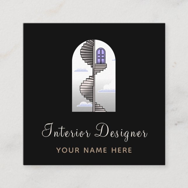 Interior Designer Designer Decorator Creative Fun Square Business Card (Front)