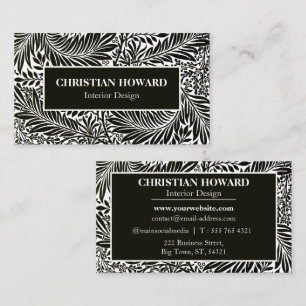 Interior Designer Elegant Black and White Pattern Business Card