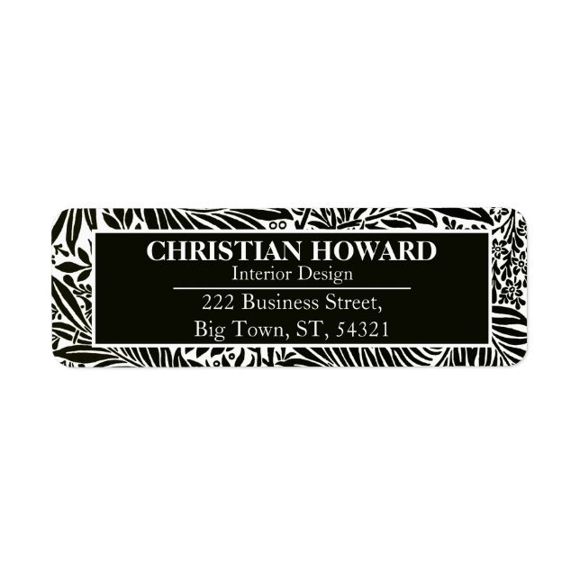 Interior Designer Elegant Black and White Pattern Label (Front)