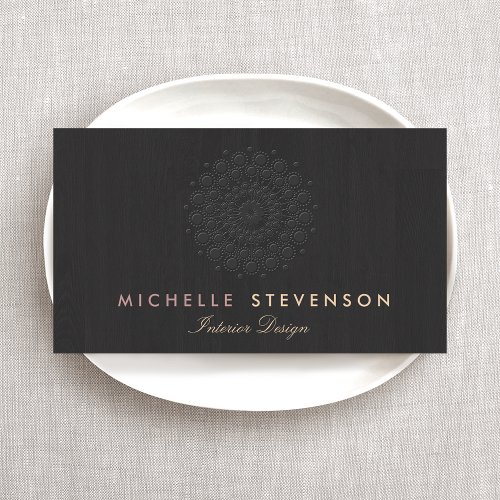 Interior Designer Elegant Embossed Motif Look Business Cards