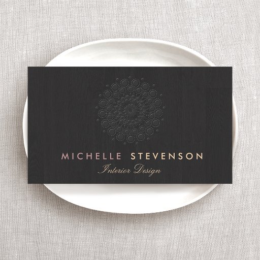 Customizable Interior Designer Elegant Embossed Motif Look Business Cards