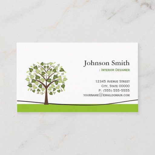 Customizable Interior Designer - Elegant Wish Tree Business Card Templates
