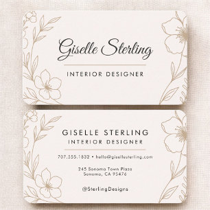 Interior Designer Floral Business Card