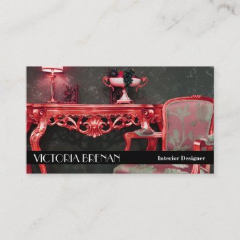 Interior Designer Furniture White Classic Elegant Business Card by paplavskyte at Zazzle