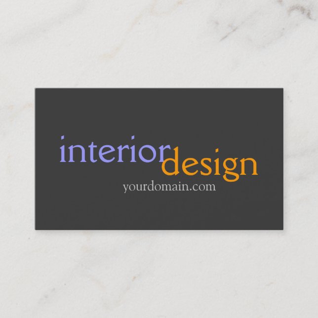 Interior Designer Gray Blue Yellow Business Card (Front)