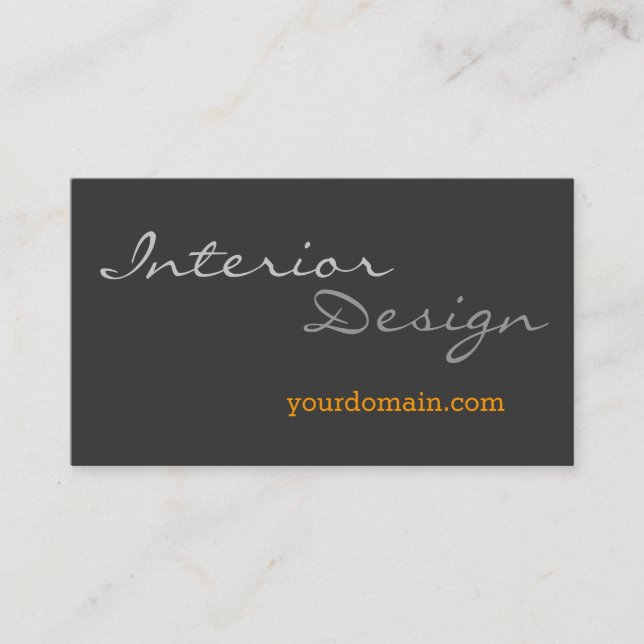 Interior Designer Gray Contemporary Business Card (Front)
