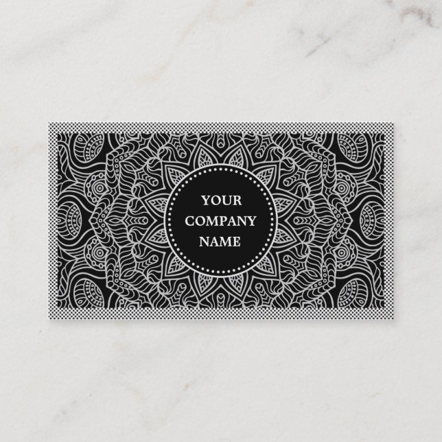 Interior Designer Gray Pattern Business Card (Front)
