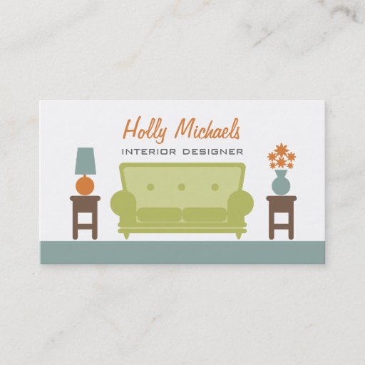 Customizable Interior Designer - Green Living Room Sofa Business Card