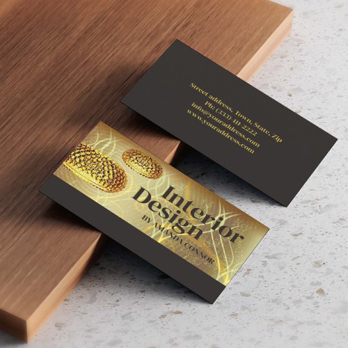 Lighting Showroom/Light Decorator Golden Card Business Card Template