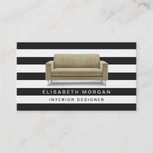 Interior Designer Home Staging - Classic Stripes Business Card