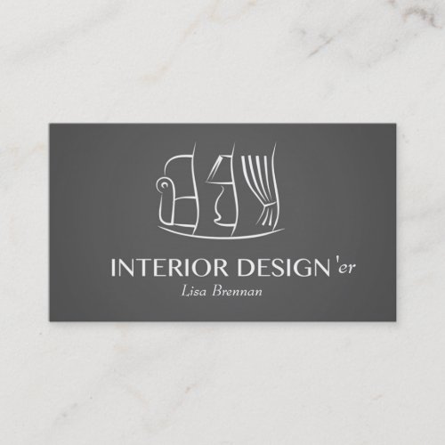 Interior Designer House Home Decorator Red Business Card