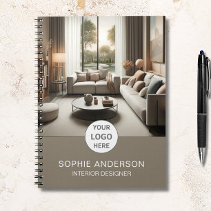 Interior Designer Logo Photo Taupe Notebook