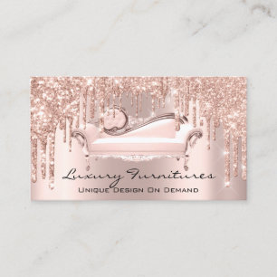 Interior Designer Luxury Furnitures Rose Gold Sofa Business Card