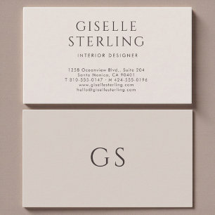 Interior Designer Luxury Neutral Modern Elegant Business Card
