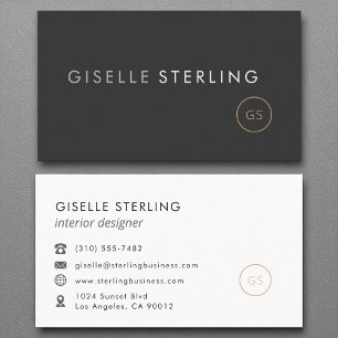Interior Designer Minimalist Luxury Black Business Card