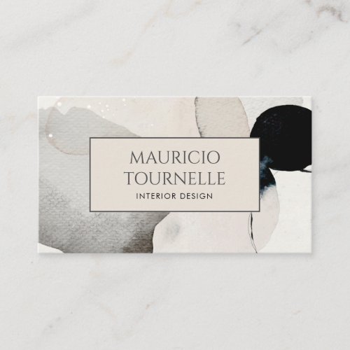Interior Designer Modern Abstract Watercolor Business Card