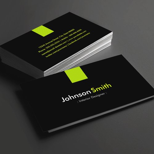 Interior Designer Modern Mint Green Business Card