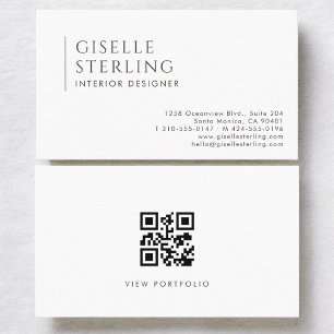 Interior Designer Modern Professional QR Code Business Card