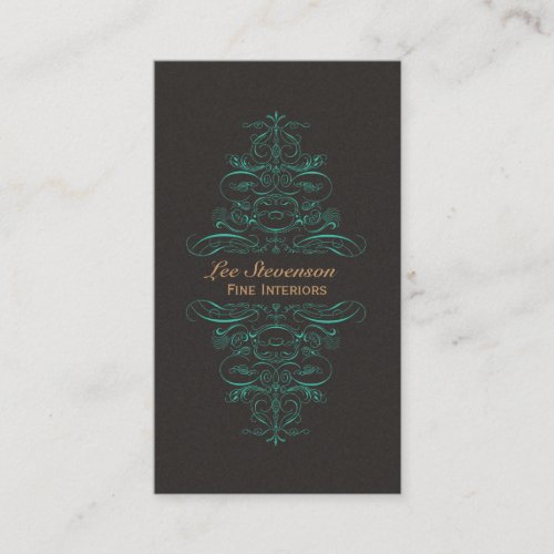 Interior Designer Ornate Scrolls Business Card