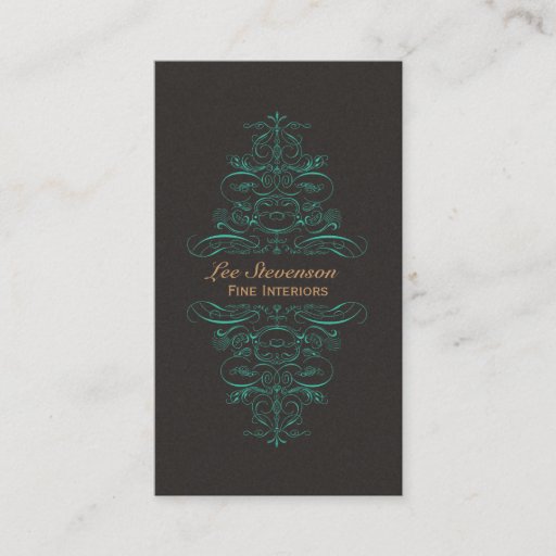 Customizable Interior Designer Ornate Scrolls Business Card