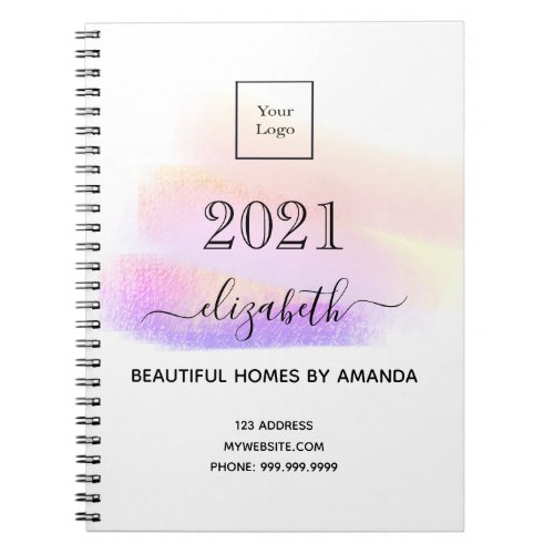 Interior designer pastel brush strokes 2021 notebook