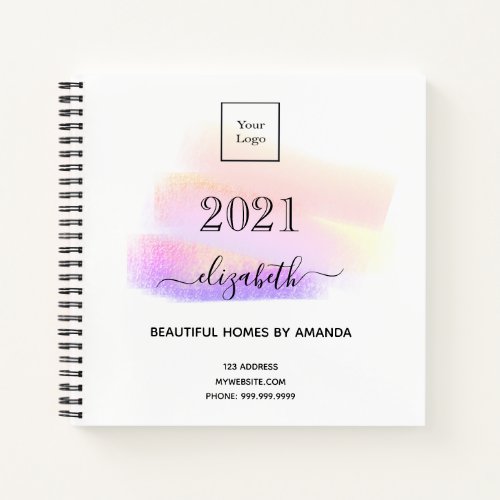 Interior designer pastel brush strokes 2023 notebook