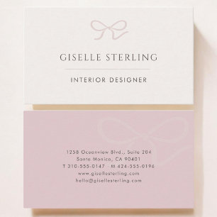 Interior Designer Pink Bow Business Card