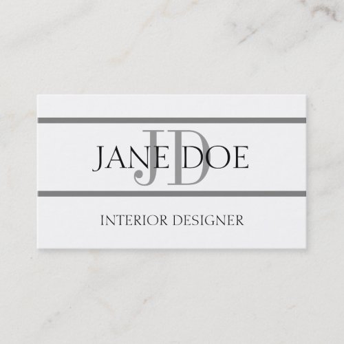 Interior Designer Stripe W/W Business Card Template