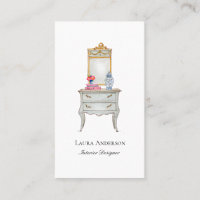 Interior designer Watercolor French furniture Business Card