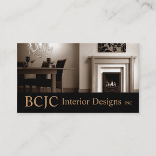 Interior Exterior Designer Fireplace Business Card