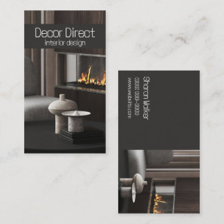 Interior Exterior Designer Fireplace Business Card
