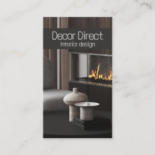 Interior Exterior Designer Fireplace Business Card
