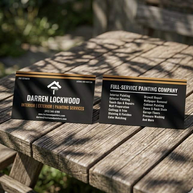 Interior & Exterior House Painter Black & Copper Business Card (Creator Uploaded)