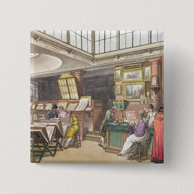 Interior from Ackermann's 'Repository of Arts, Lit Button (Front)