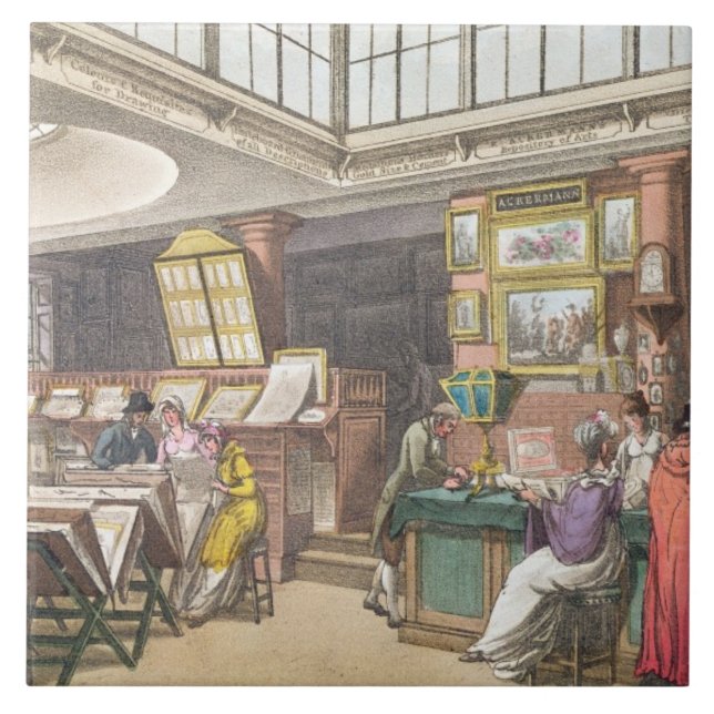 Interior from Ackermann's 'Repository of Arts, Lit Ceramic Tile (Front)