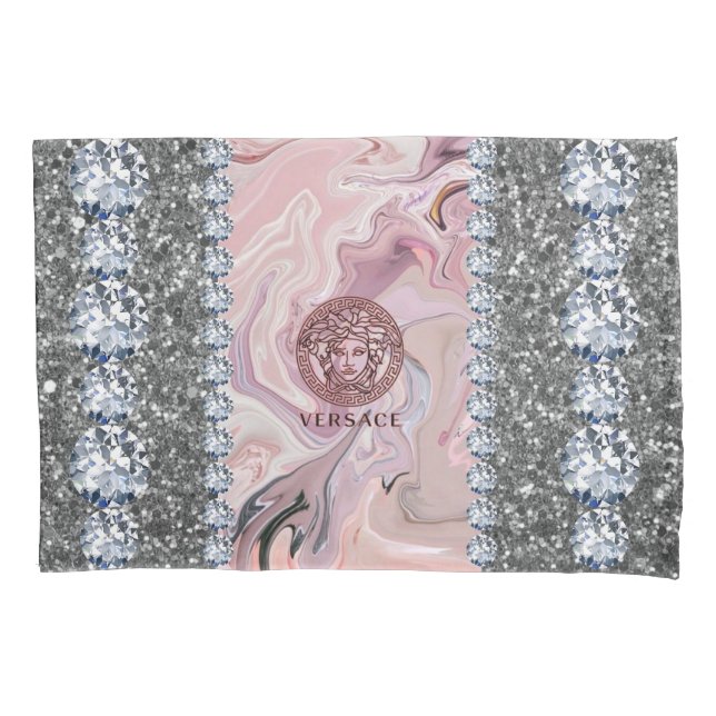 Interior Glitter Chic Gold Home Rose Marble Pillow Case (Front)