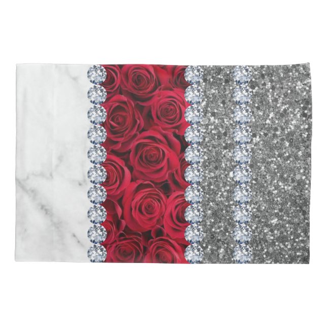 Interior Glitter Chic Gold Home Rose  Pillow Case (Back)