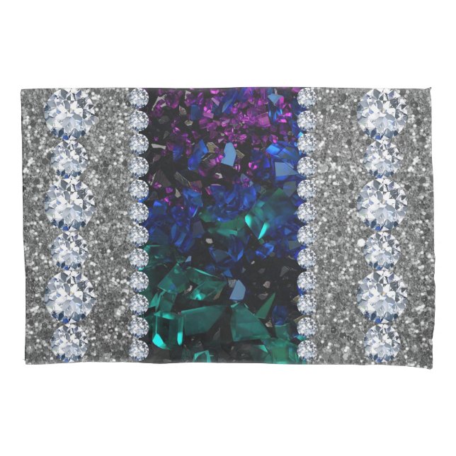 Interior Glitter Chic Silver Home Rose Marble Pillow Case (Front)