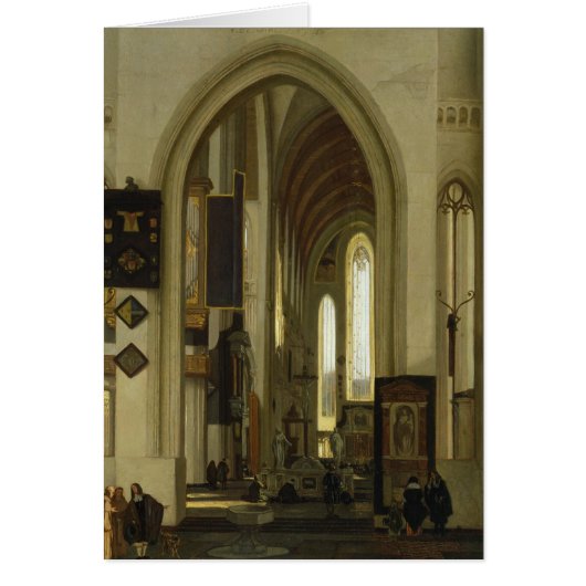Interior of a Church with Figures, 1685 Cards (Front)