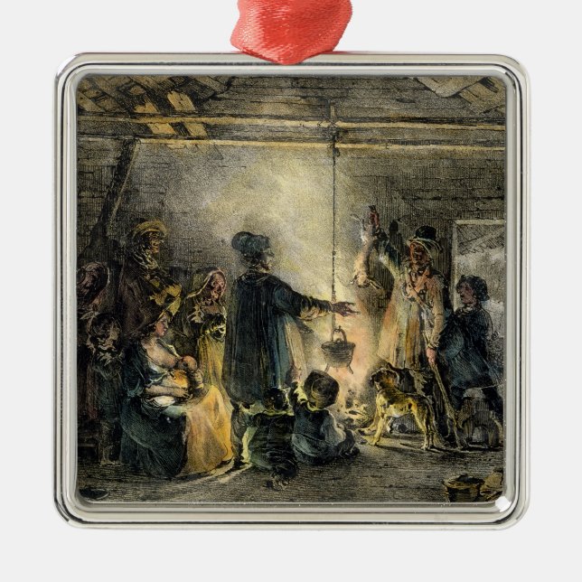 Interior of a Coal-Miner's Hut Metal Ornament (Front)