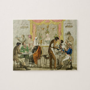Interior of a Coffee House, pub. for William Pearm Jigsaw Puzzle