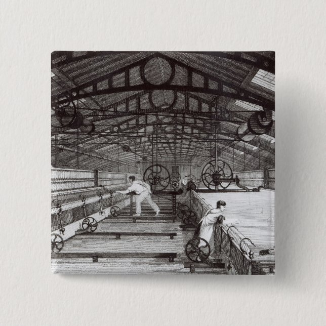 Interior of a Cotton Mill Button (Front)