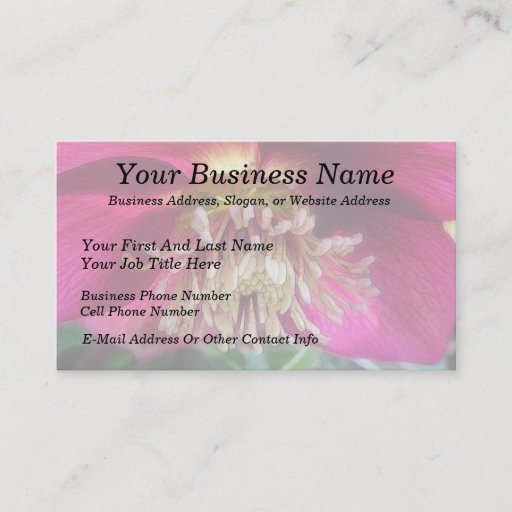 Customizable Interior Of A Delicate Spring Hellebore Flower Business Card