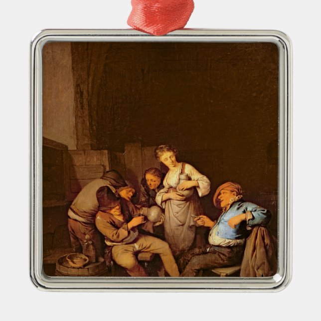 Interior of a Dutch Tavern Metal Ornament (Front)