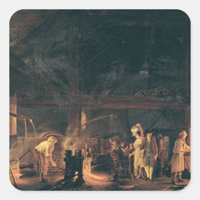 Interior of a Forge, 1771 Square Sticker (Front)