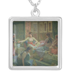 Interior of a Harem, c.1865 Silver Plated Necklace